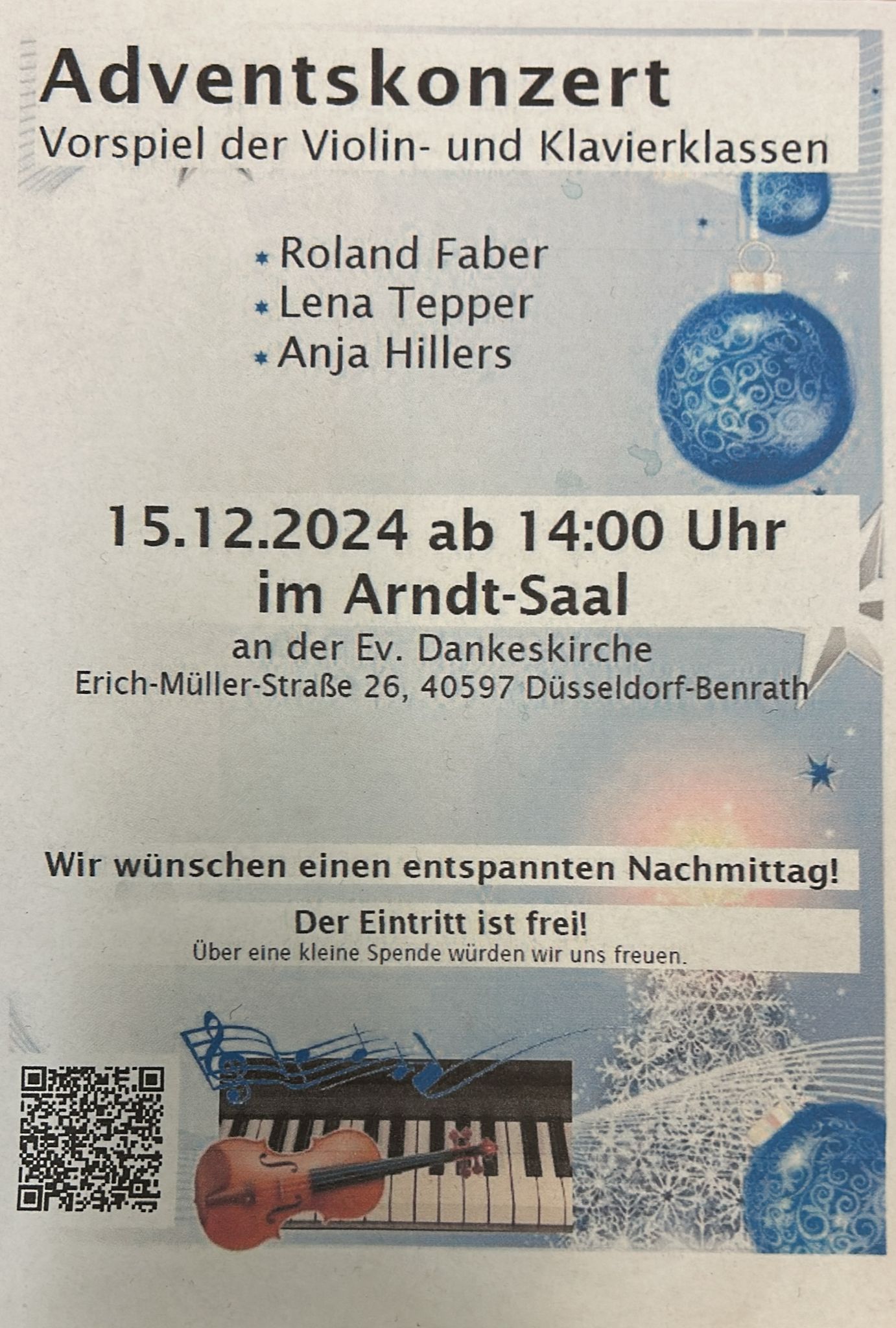 Adventskonzert der Musikschule Allegro 